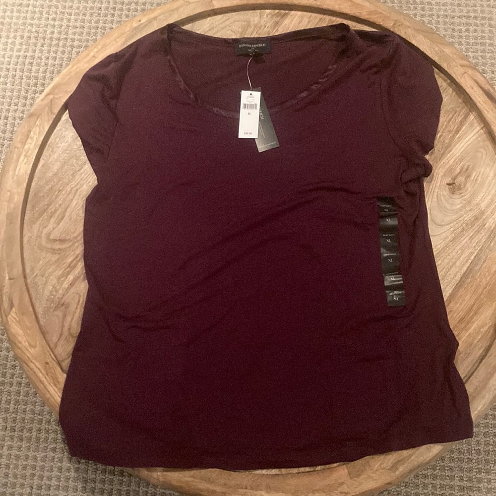 Banana Republic - super soft t—shirt w/ satin detail…luxe touch line